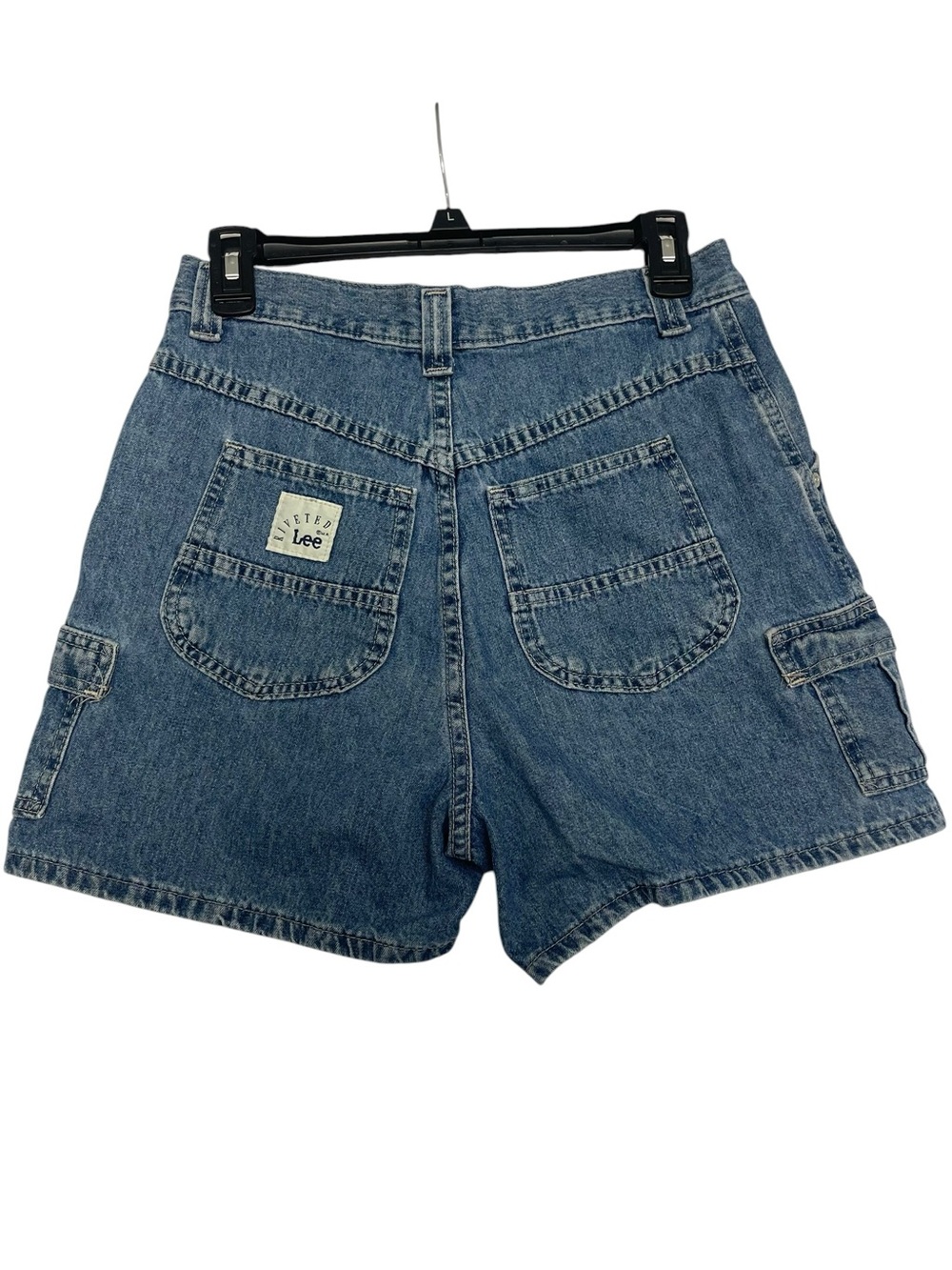 VTG 90s Riveted Lee Carpenter Denim Shorts Made in USA 8M